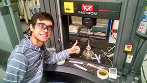 Cameron Roberts, 16, a student at the Central Virginia Governor's School, conducted a materials science project at the HFIR Gamma Irradiation Facility with help from ORNL staff.