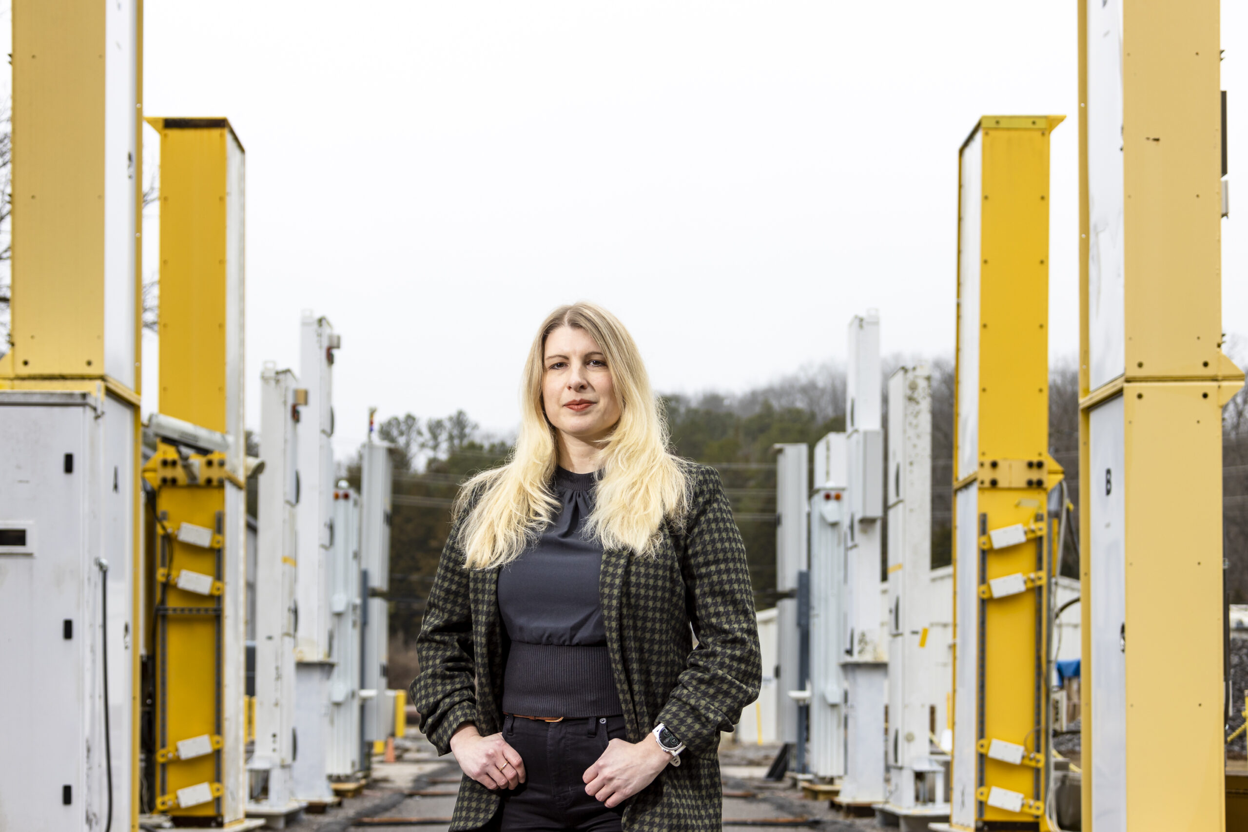 ORNL researcher Louise Evans is working to ensure safeguards approaches and verification technologies are integrated early in the design process of advanced reactor technologies. Credit: Carlos Jones/ORNL, U.S. Dept. of Energy