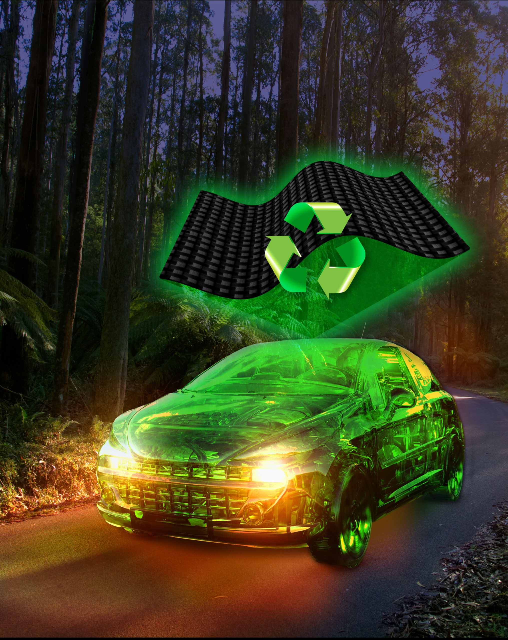 Researchers at Oak Ridge National Laboratory designed a recyclable carbon fiber material to promote low-carbon manufacturing. Credit: Chad Malone/ORNL, U.S. Dept. of Energy