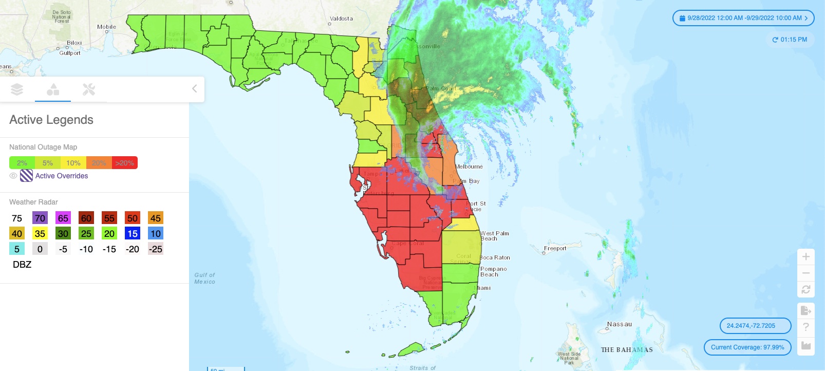 This dataset, showing electricity outages from 2014-22 in the 50 U.S. states, Washington D.C. and Puerto Rico, details outages at 15-minute intervals for up to 92% of customers for the eight-year period.