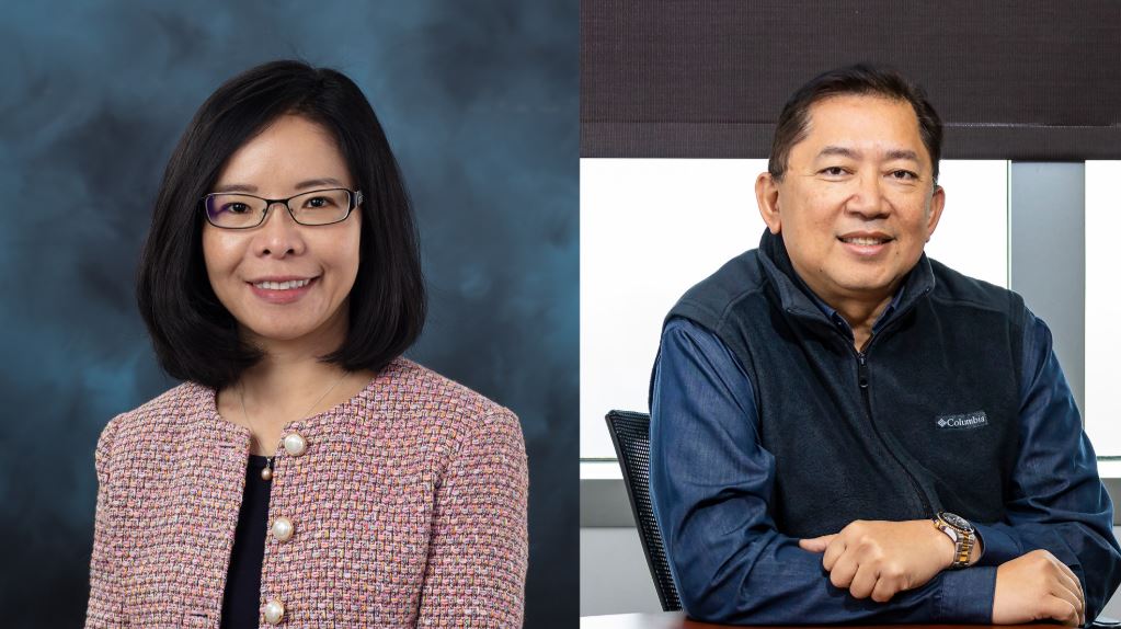 Chi and Advincula are both posting for an individual photo that have been pieced together to create one graphic